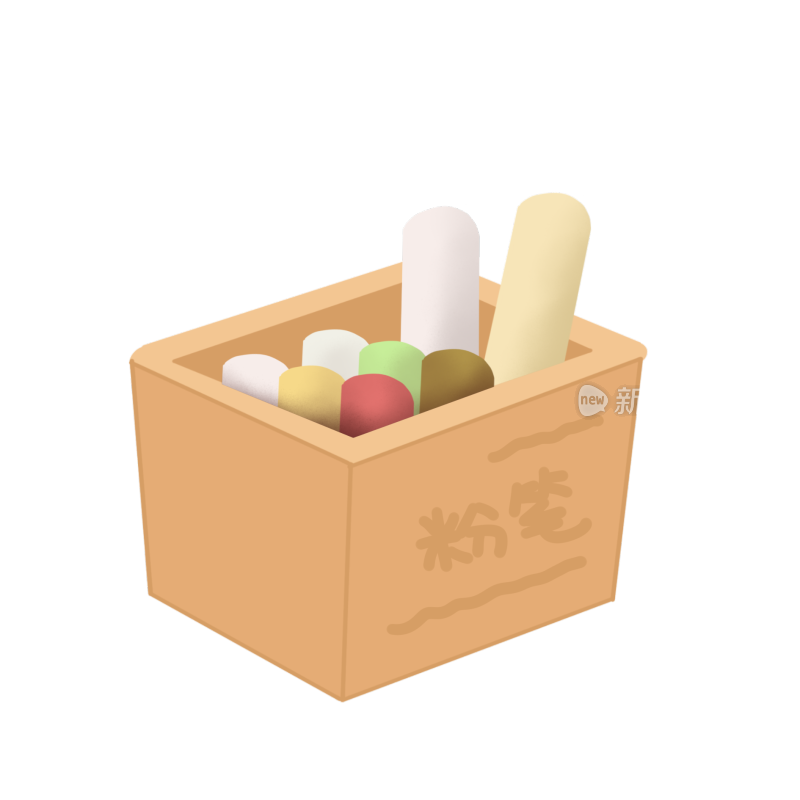 装满粉笔的方形粉笔盒