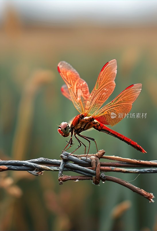 法国卡马格红蜻蜓