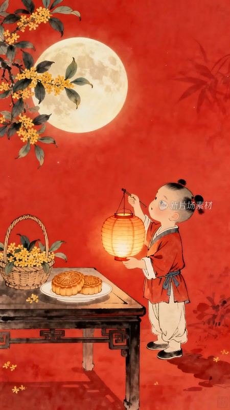 中秋佳节赏月吃月饼