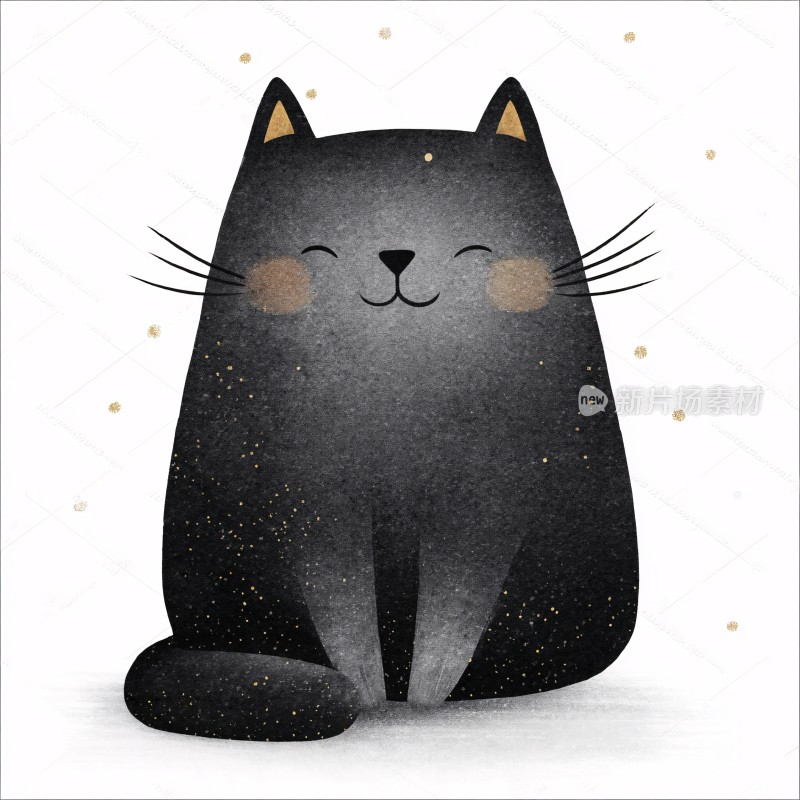 可爱黑猫插画