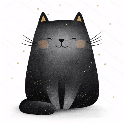 可爱黑猫插画 可爱黑猫插画