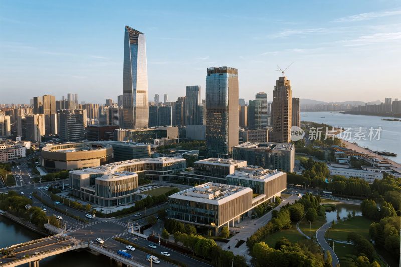 城市现代化建筑群鸟瞰图