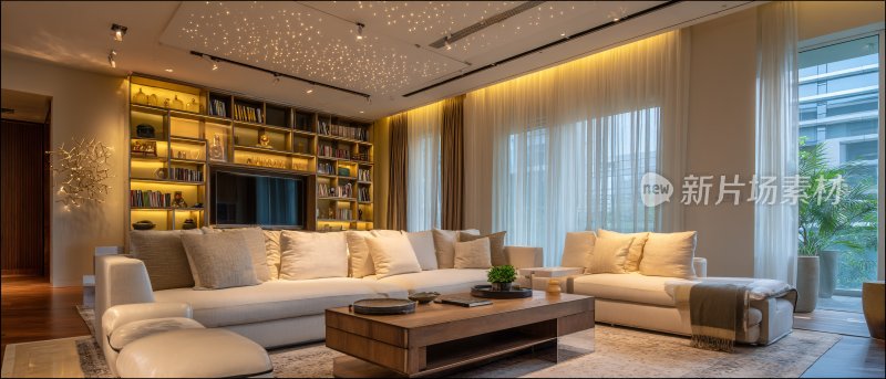 现代风格豪华客厅室内景象