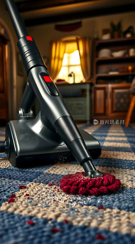 吸尘器清洁地毯展现家居整洁魅力