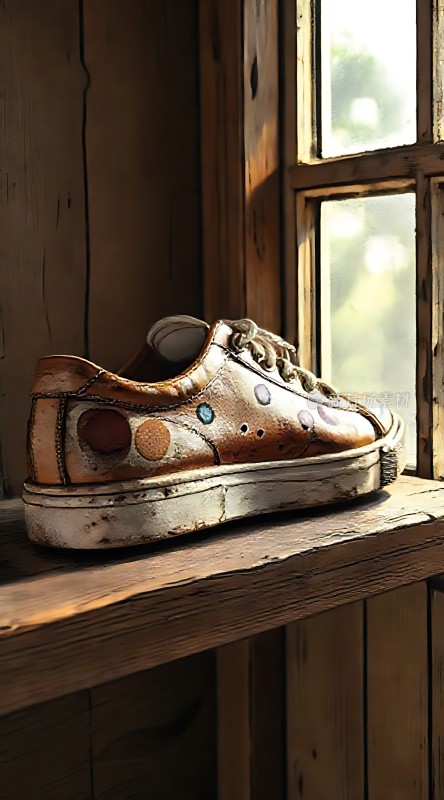 阳光下的彩色皮鞋