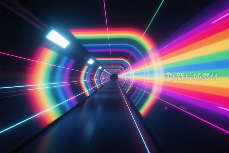 炫彩霓虹隧道视觉效果