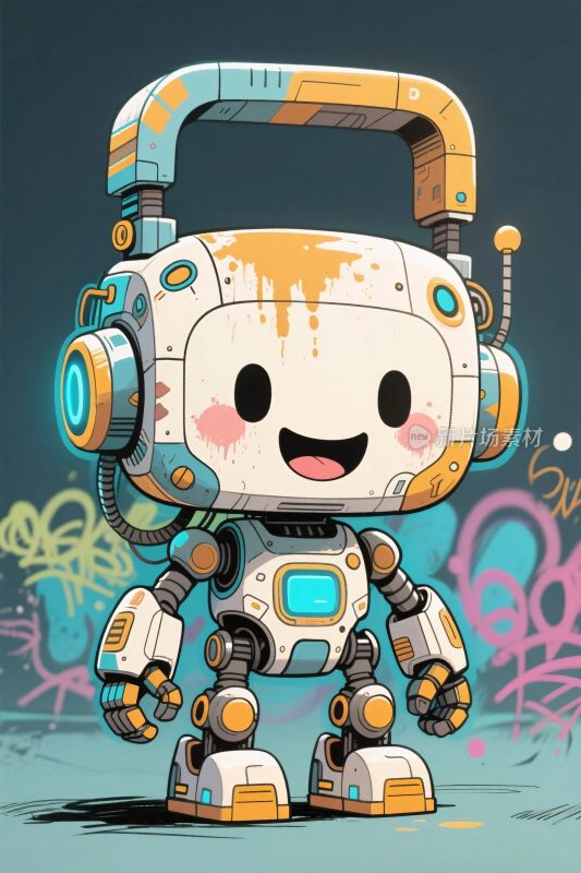 卡通机器人插画