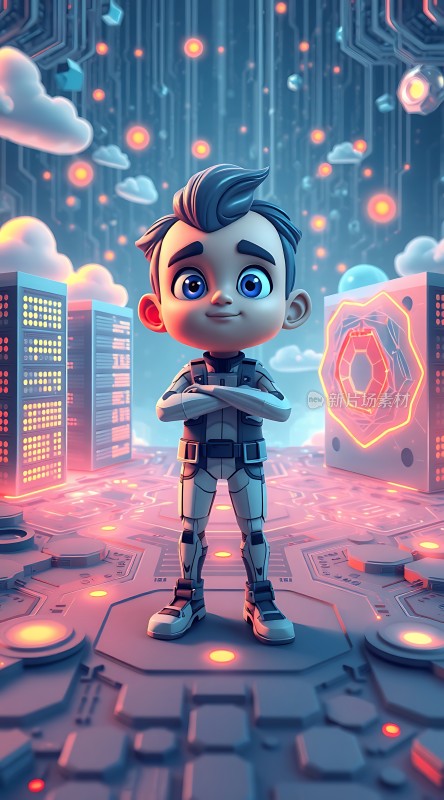 未来科技少年探索未知世界