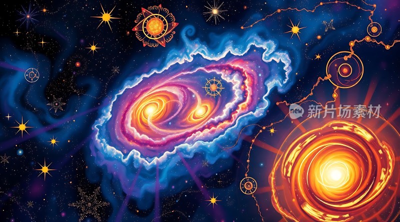 宇宙奇观星云漩涡与神秘能量场