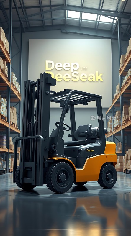 深度探索仓库里的黄色叉车