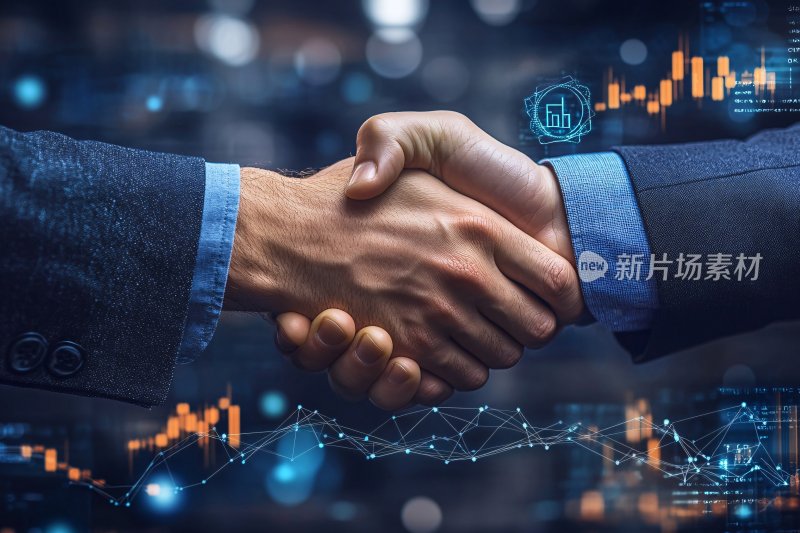 商务人士握手合作场景