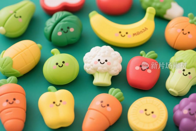 卡通蔬菜水果集合插画