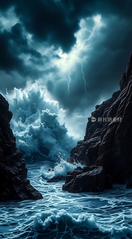 狂风暴雨下的惊涛骇浪