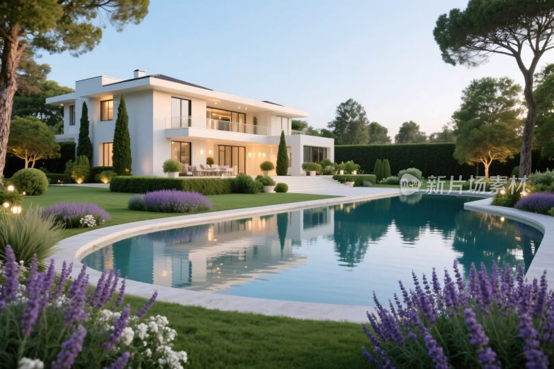 豪华住宅泳池景观