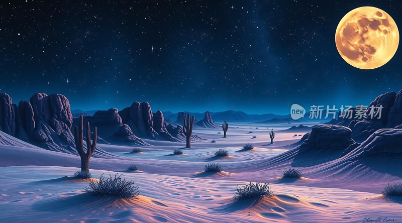 沙漠夜月