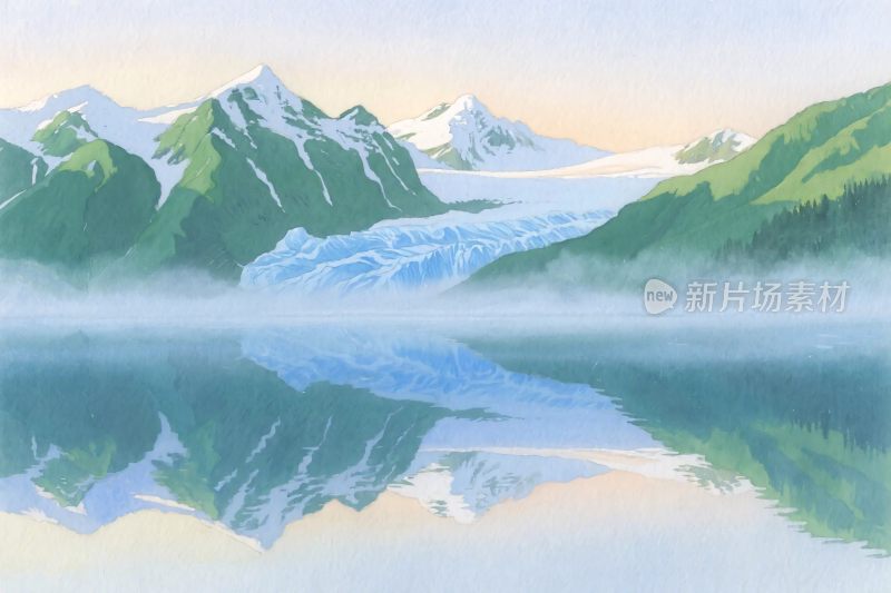 山水风景插画