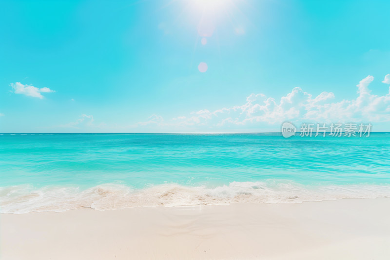 宁静的蓝天白云海滩背景图片
