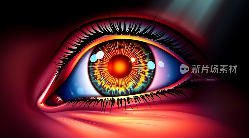 红色瞳孔的眼睛