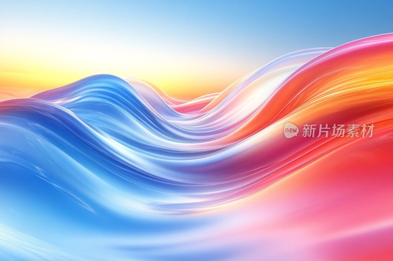 绚丽多彩流体波浪背景图