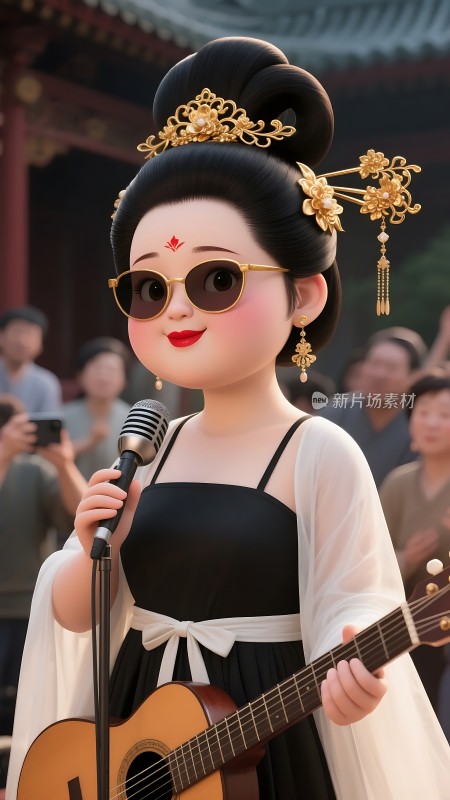 古风女神弹吉他唱歌