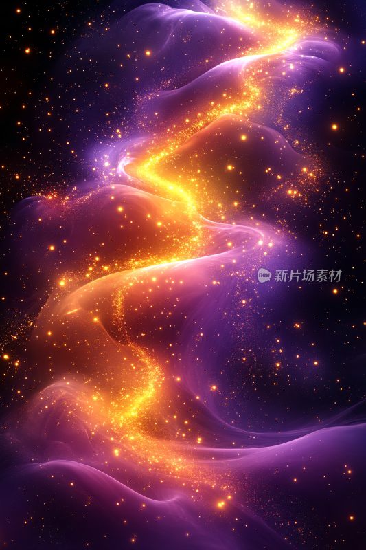 梦幻紫色星空光带背景图