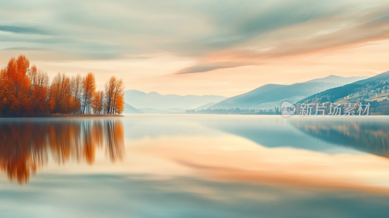 暖调山水风景