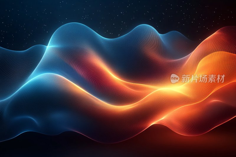 炫彩流动光效波浪背景图