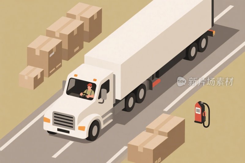 运输卡车物流插画