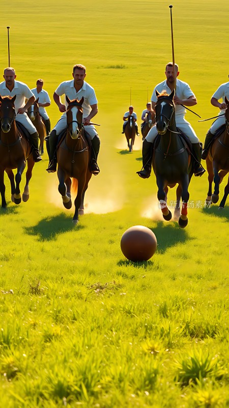 骑马者追逐球赛