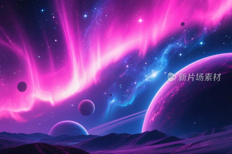 梦幻宇宙星空插画