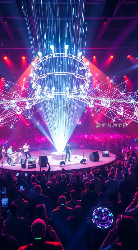 舞台灯光秀音乐盛宴观众狂欢