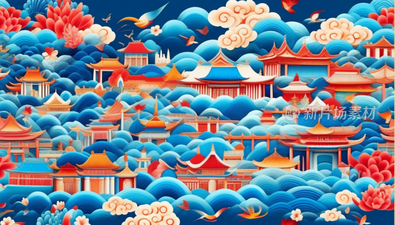 中国画山水画背景