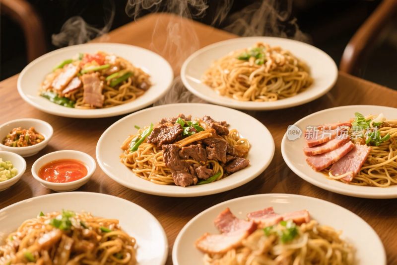 多盘美食展示图