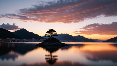 夕阳黄昏时分高清风景图片