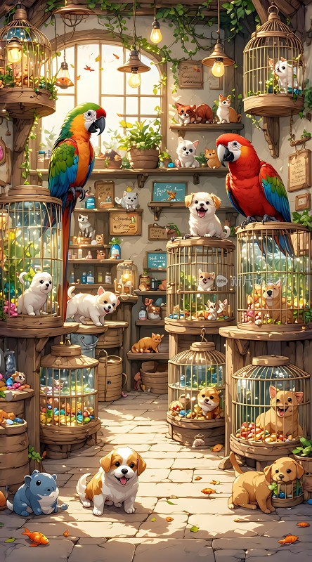 鹦鹉小狗宠物店