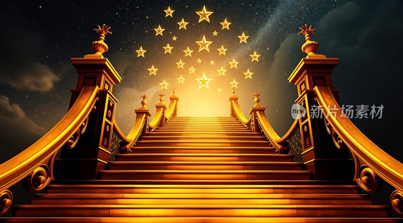 金色楼梯通往星空