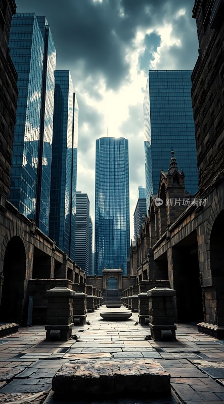 现代与古代交融的城市景观