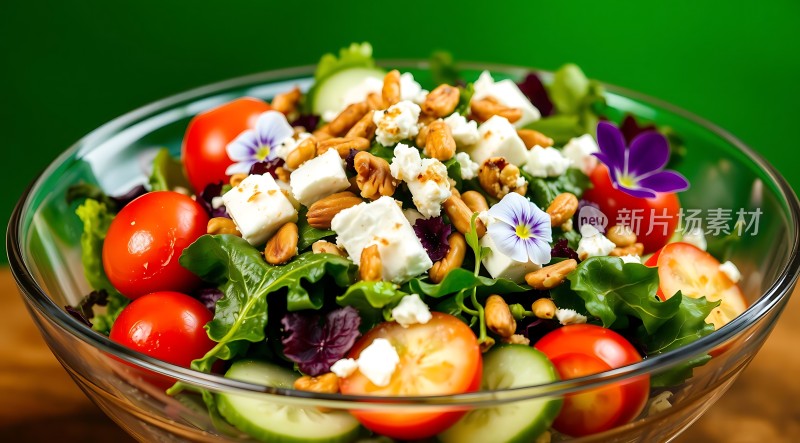 清新蔬菜沙拉色彩缤纷营养丰富