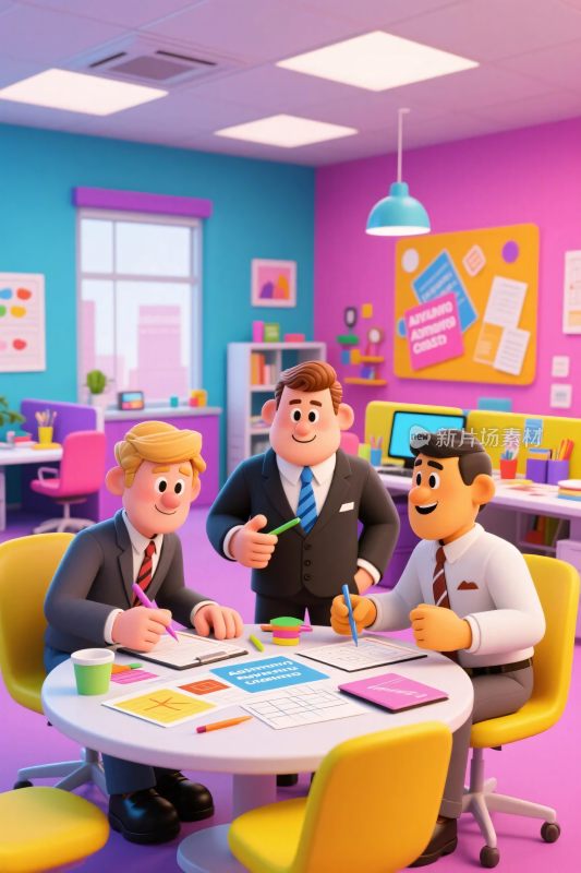 办公室团队协作插画