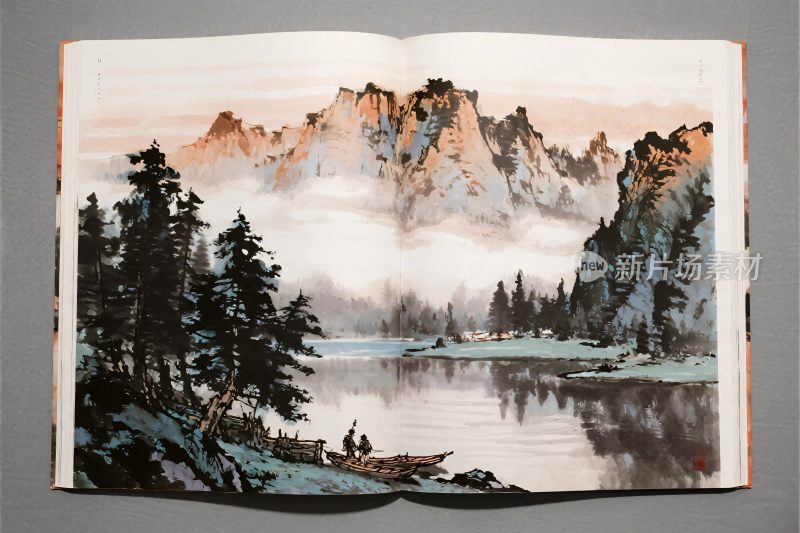 山水国画风景插画