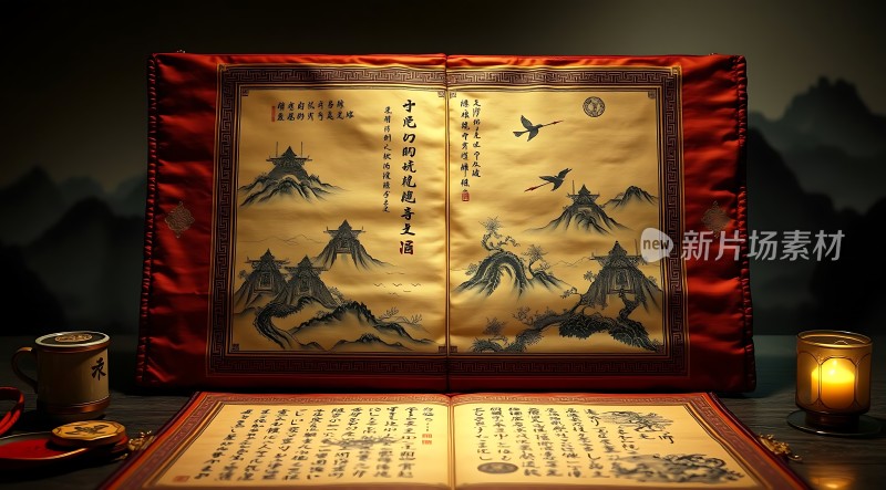 古风画卷书卷茶香