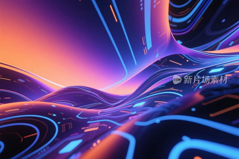 抽象霓虹未来插画