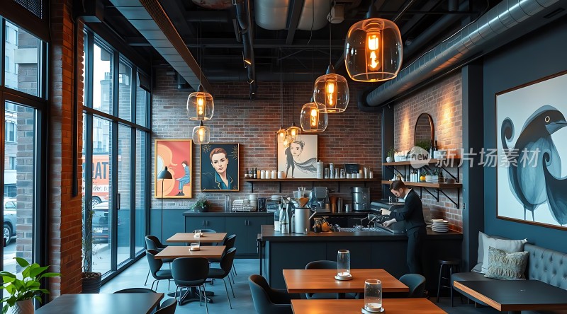现代咖啡厅温馨氛围