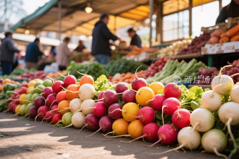 市场蔬果摊位场景