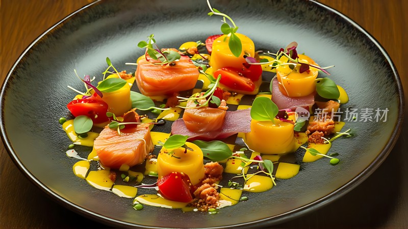 美味三文鱼拼盘