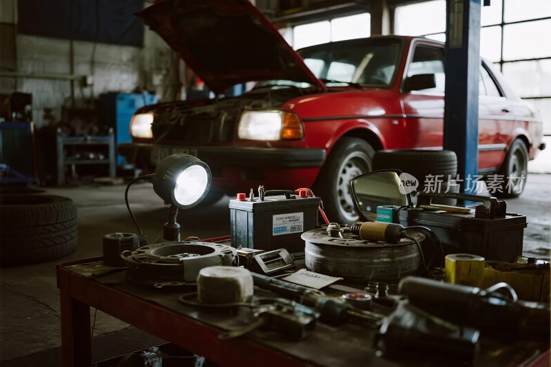 汽车维修车间场景