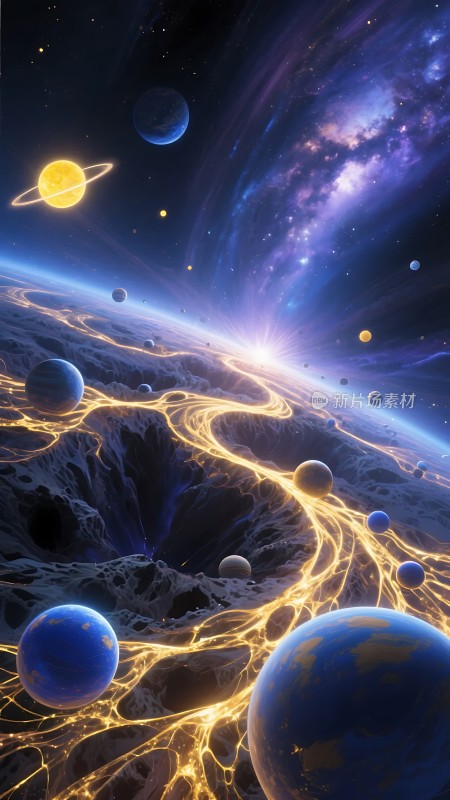 宇宙奇观星河璀璨行星环绕
