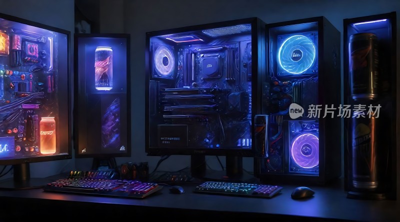 未来科技感电脑主机展示