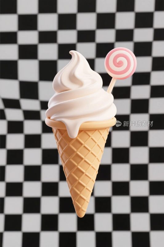 冰淇淋甜筒与棒棒糖