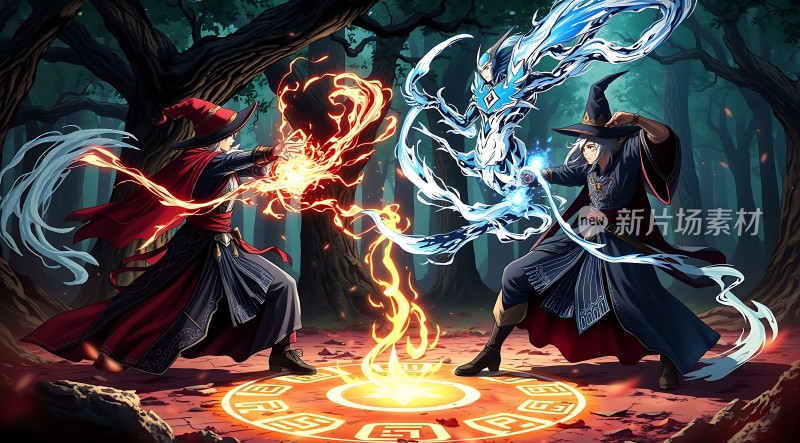 魔法对决火焰与冰霜的对决
